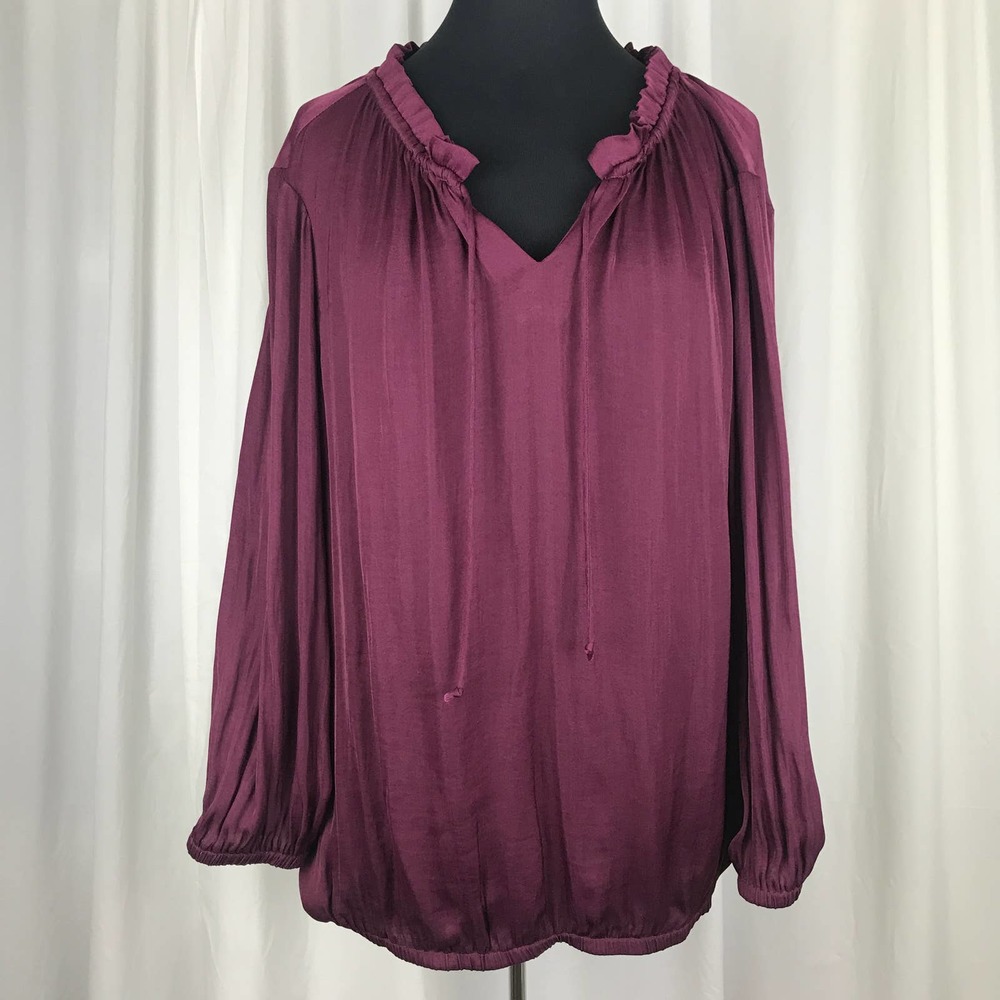 SweetGrey Burgundy Long Sleeve Blouse Size XL